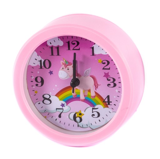 Круглий годинник з будильником різного єдинорога