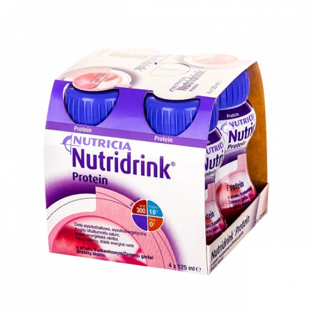 NUTRIDRINK Proteín Jahody - 4 x 125 ml