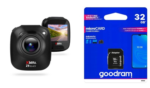 Xblitz Z9 чорний водіння рекордер камера + 32GB