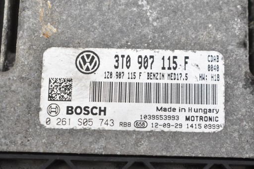 control unit computer of the engine 3T0907115F SKODA SUPERB II 1.8 TSI 152 KM 08-13