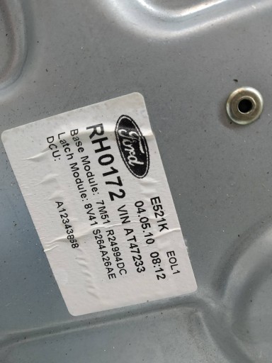 mechanism windows right rear part 7M51R24994DC Ford Kuga and (2008-2012)