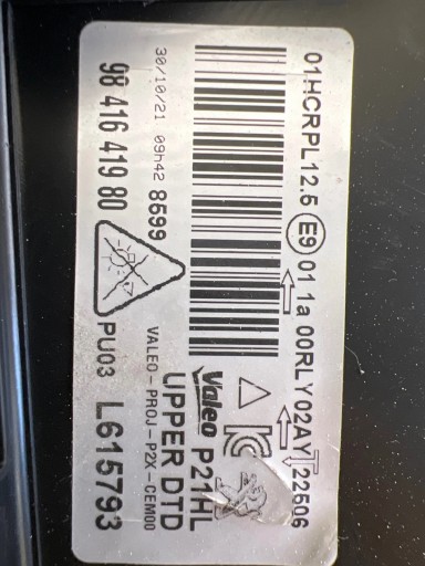 light right front Peugeot 208 II 2008 II Full Led 9841641980