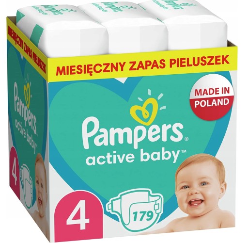 Pieluszki Pampers Active Baby Rozmiar 4 179 szt.