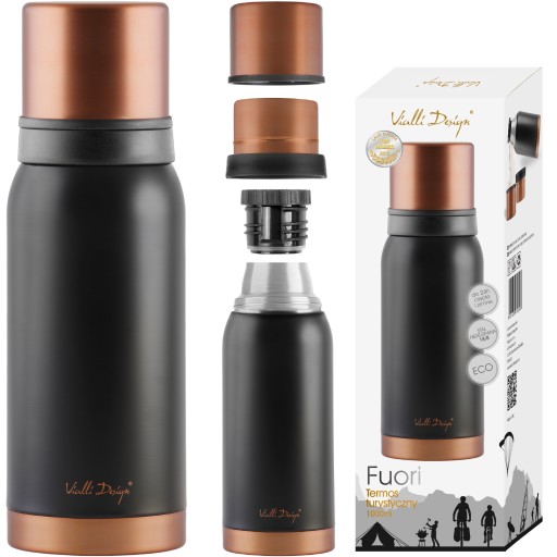 Термос Vialli Design FUORI 1л чорний