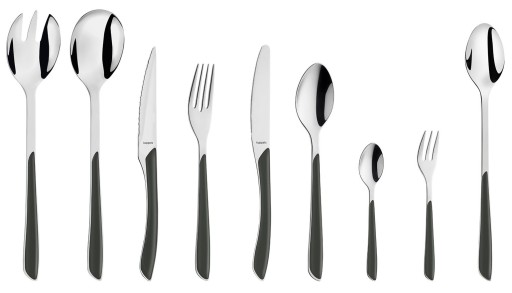 СТОЛОВЫЕ ПРИБОРЫ АНТРАЦИТ НЕРЖАВЕЮЩАЯ СТАЛЬ 44 ШТ