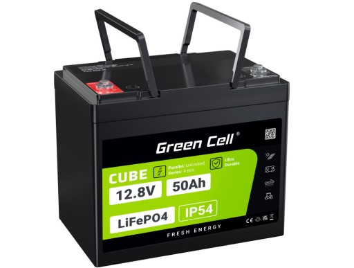 Перезаряжаемая литиевая батарея lifepo4 green cell 12,8 в 12 в 50 ач bms light 6 кг