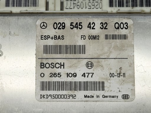 computer control unit module ESP Mercedes W168 A170 1.7 CDI 0295454232Q03