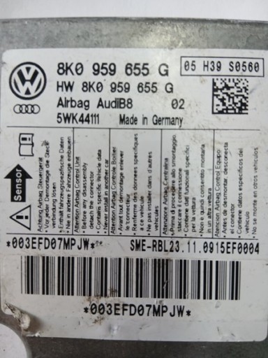 modulo airbag POWIETRZNEJ AUDI A4 8K0959655G