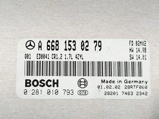 computer control unit of the engine Mercedes A170 W168 1.7 CDI A6681530279