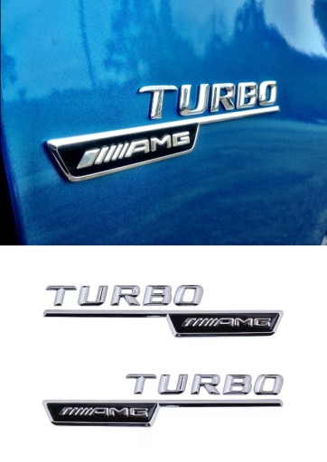 Mercedes AMG TURBO бічні емблеми хром