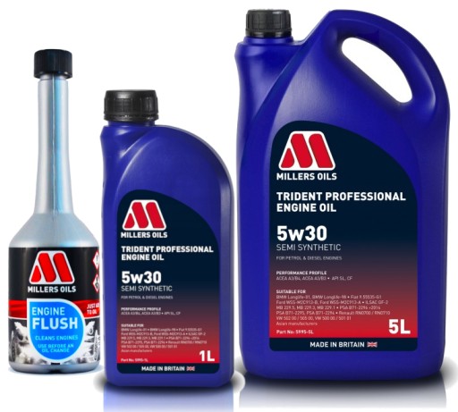MILLERS TRIDENT PROFESSIONAL OIL 5W30 5995 6л + промивка двигуна