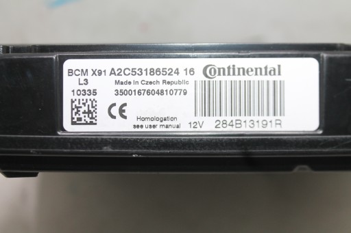 module control unit BCM 284B13191R RENAULT LAGUNA III LIFT 09-15