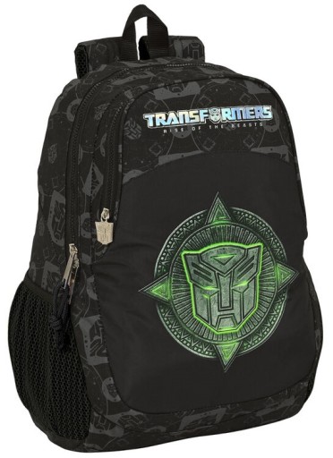 Рюкзак шкільний на одне відділення Transformers Safta чорний, Відтінки зеленого 20 л