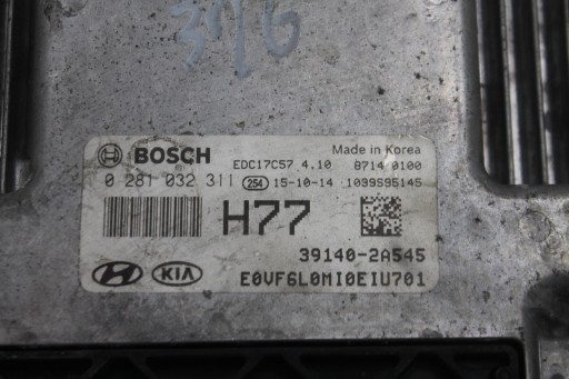 computer control unit of the engine 39140-2A545 HYUNDAI I40 LIFT 1.7 CRDI 14-19