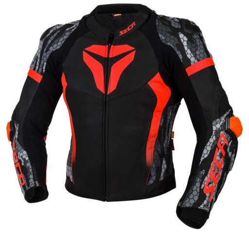 ЧОЛОВІЧА ШКІРЯНА КУРТКА SECA SRS II FLUO RED/CAMO 54
