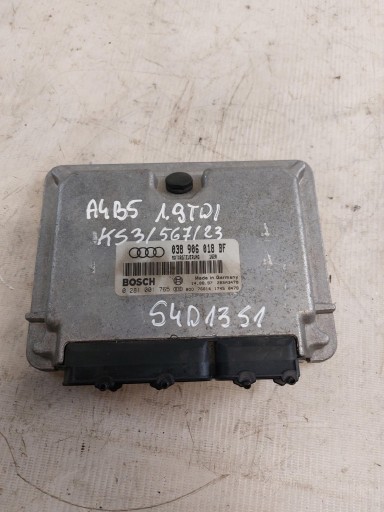 control unit computer of the engine AUDI A4 B5 1.9TDI 038906018BF 0281001765 BOSCH