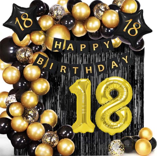 НАСТІННИЙ НАБІР ПОВІТРЯНИХ КУЛЬ НА 18 РІЧЧЯ 82 ШТ