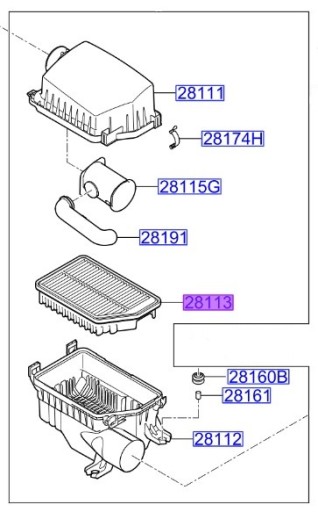 28113-A5800 28113A5800AS - ВОЗДУШНЫЙ ФИЛЬТР KIA OE 28113A5800