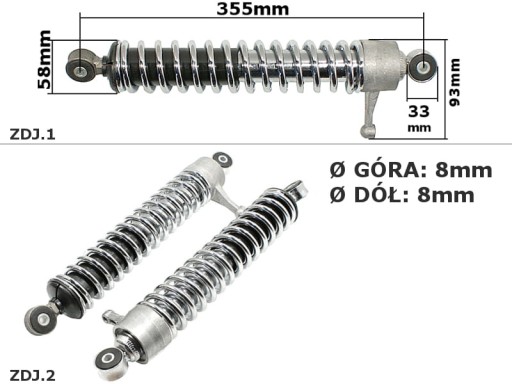 ROY03851 - АМОРТИЗАТОР SIMSON ENDURO L / R ORG KPL