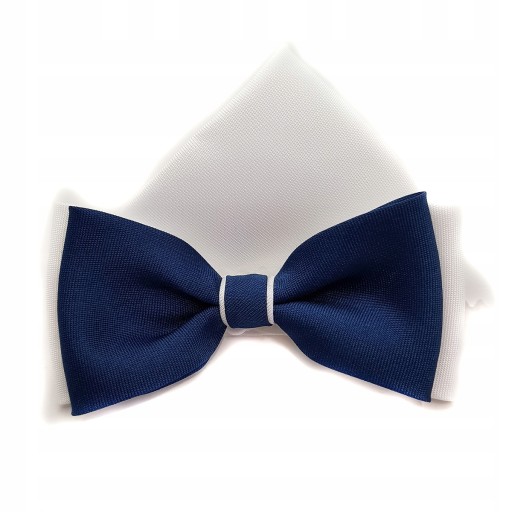 Метелик для причастя, темно-синьо-білий метелик, з кишеньковим квадратом