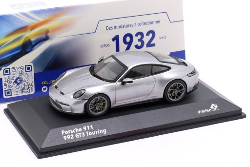 SOLIDO PORSCHE 911 (992) GT3 Touring 2023 Stříbrná 1:43