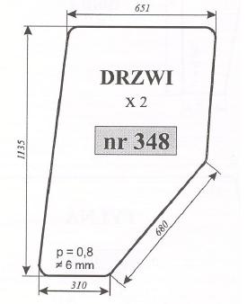 0348 - стекло двери Ursus 1634
