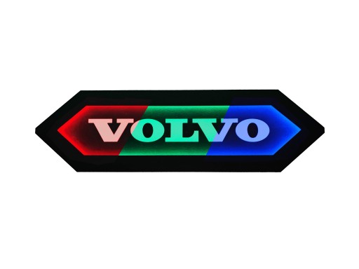Світлодіодна панель Volvo 3D Панель Екошкіра Логотип на задній стінці, над ліжком V04-RGB