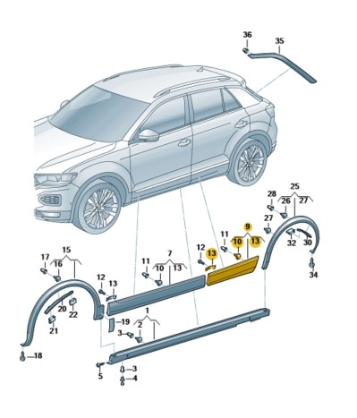 2GA854950MGRU - * КРЫШКА ДВЕРИ VOLKSWAGEN T-ROC ОРИГИНАЛ OE