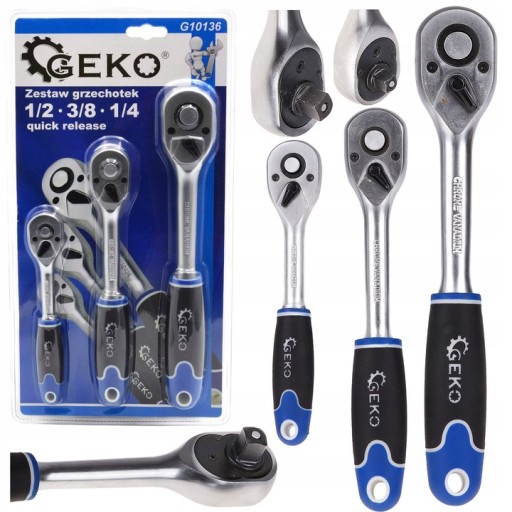 Набір тріскачок 1/2 3/8 1/4 quick release