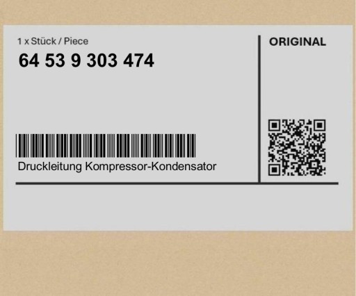 64539303474 9303474 - Напорная линия компрессор-конденсатор BMW 7 G12 G12 LCI