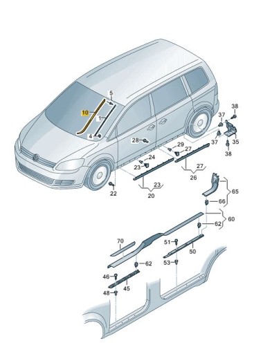 7N0854328C - Ущільнювальна прокладка VW Sharan права