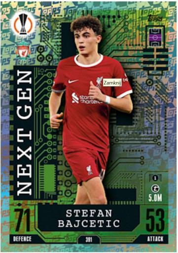 Topps Match Attax 23/24 - NEXT GEN - 391 СТЕФАН БАЙЧЕТИЧ