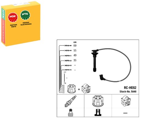 NGK5048(iMOTO) - Комплект кабелей зажигания для honda cr-v и integra + комплект водителя №37