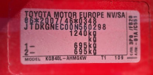 TOYOTA AYGO 2 II B4 AB40 LIFT 2018-2022 rear light rear part right EUROPA