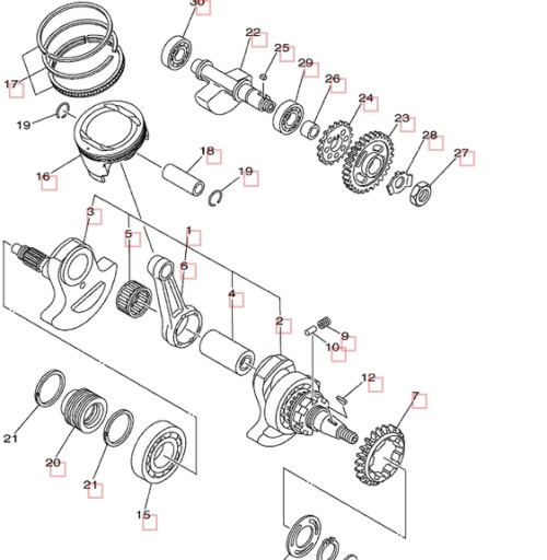 1S31160310 - Поршневые кольца Yamaha Grizzly Kodiak 700 ccm