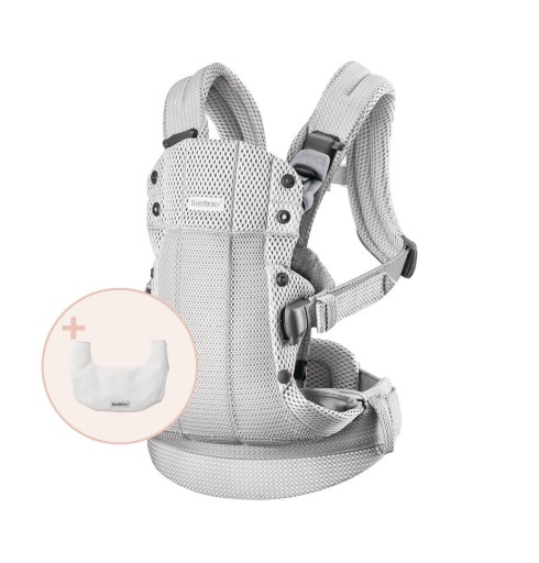 Babybjorn Harmony 3D Mesh Carrier, сірий + нагрудник