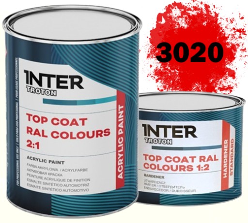 КРАСКА АКРИЛОВАЯ TROTON RAL 3020 КРАСНАЯ ГЛАДКАЯ ГЛАДКАЯ 1Л + ОТВЕРДИТЕЛЬ 0,5Л