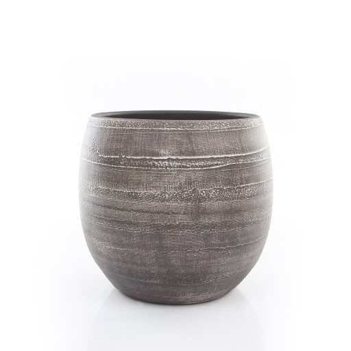 solidna doniczka ceramiczna czarno beżowa jak kamień Alentejo 19cm ceramika