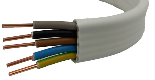Przewód kabel płaski YDYp 5x4 450/750V 1m