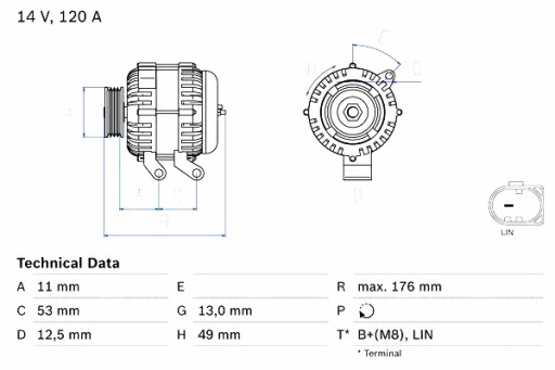 0 986 - Генератор bosch 12v ford