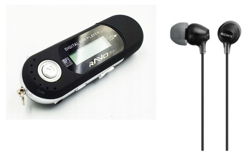 Odtwarzacz MP3 32GB Pendrive CZARNY + Słuchawki SONY