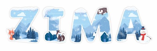 ДЕКОРАЦІЙНІ НАПИСИ - ЗИМА - ВЕЛИКИЙ (18x72 СМ) - ДЕКОРАЦІЯ