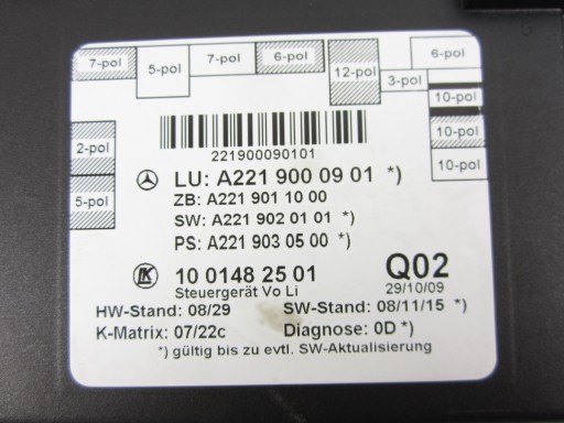 module control unit door front front left Mercedes W221 Lift