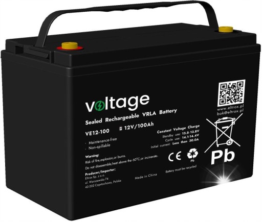 Акумулятор agm напруга 12v 100ah ve12-100