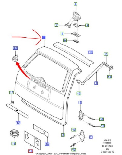P1S71-N404K24-AD - ЗАДНЯЯ ДВЕРЬ FORD MONDEO Mk3 Estate 2002-2007