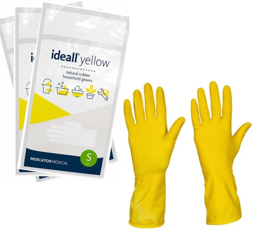 ГОСПОДАРСЬКІ ГУМОВІ РУКАВИЧКИ IDEALL YELLOW S 120PAR