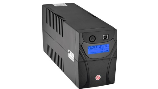 Gt ups powerbox tower 650va/360w line-interactive 2xschuko 12v-7ah lcd