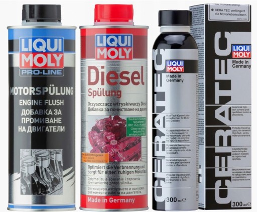 ПРОМЫВКА ДВИГАТЕЛЯ LIQUI MOLY + ДИЗЕЛЬНЫЙ НАБОР + КОМПЛЕКТ CERATEC