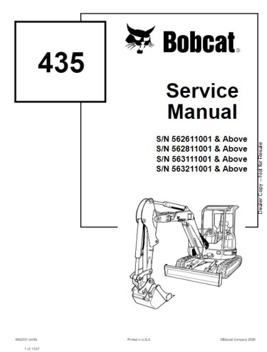 6902331 (4-08) - BobCat Service Repair Manual 435