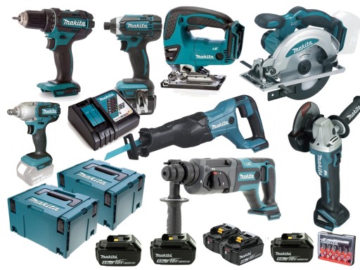 Комбінований набір 8 інструментів 18V 5x5ah батареї